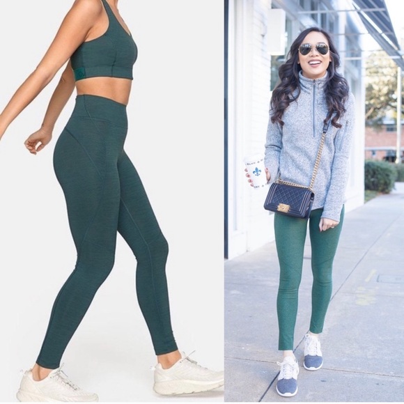 Outdoor Voices Leggings Hunter Green 7/8 Warmup Ankle Length Leggings Small - Picture 1 of 7